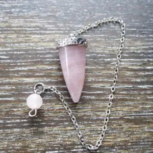 Rose Quartz small cone pendulum