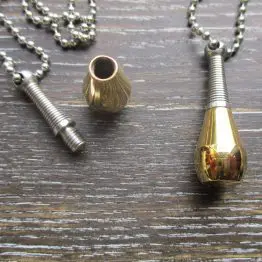 Gold Bottle Memorial Pendant