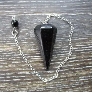 Black Agate Faceted Pendulum