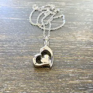 Double Heart memorial keepsake