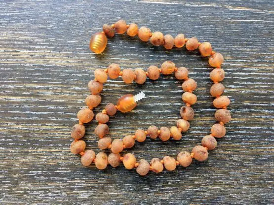 Raw Cognac Amber Necklace -32cm