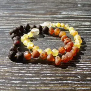 Raw Rainbow Baltic Amber teething necklace 32cm