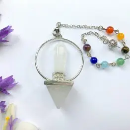 Clear Quartz with Point Pendulum