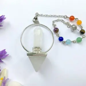 Clear Quartz with Point Pendulum