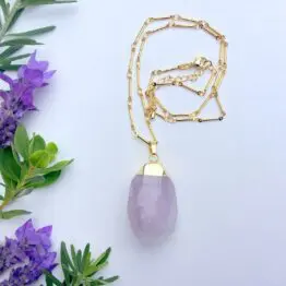 Large electroplated Amethyst pendant