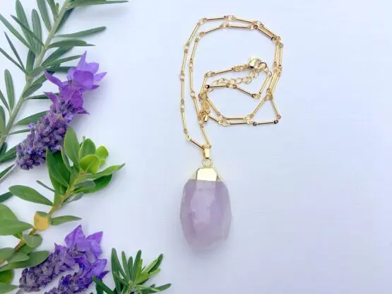 Large electroplated Amethyst pendant