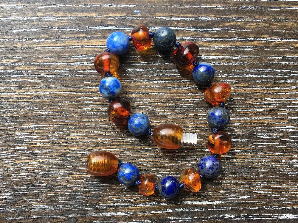 Lapis & cognac bracelet small