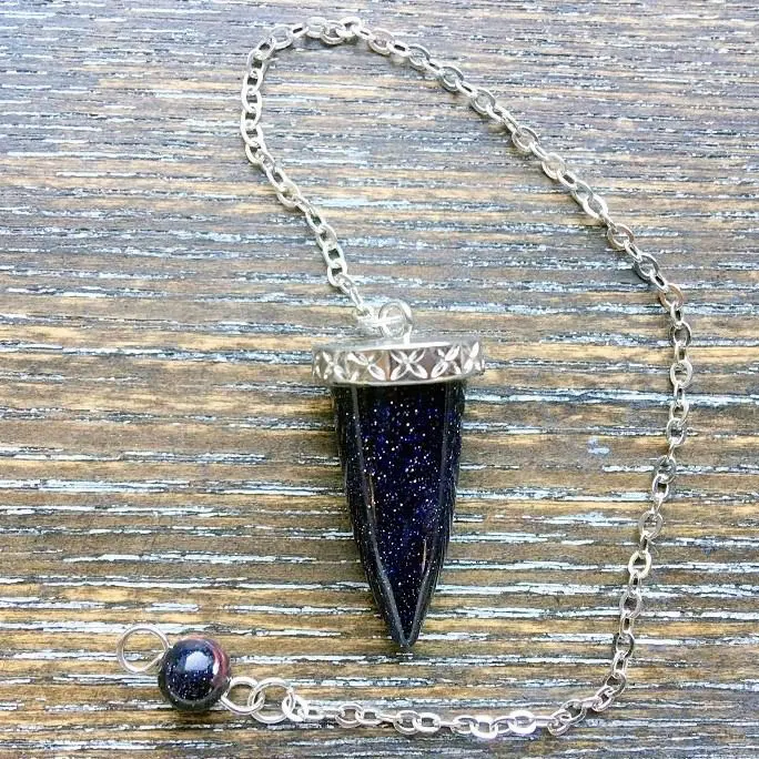 Blue Goldstone Cone Pendulum small