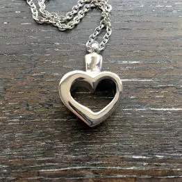 Heart outline memorial pendant