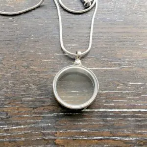 hollow glass memorial pendant