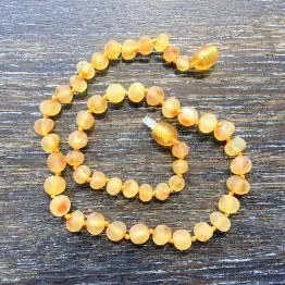 Raw Honey Baltic Amber teething necklace 32cm