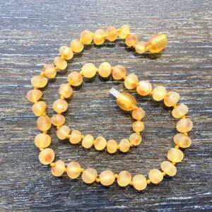 Raw Honey Baltic Amber teething necklace 32cm
