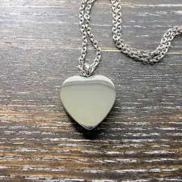 Silver heart memorial pendant