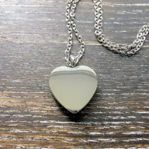Silver heart memorial pendant