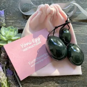 Nephrite Jade Yoni egg set - drilled