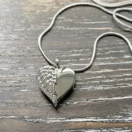 Heart with Angel Wing Memorial pendant