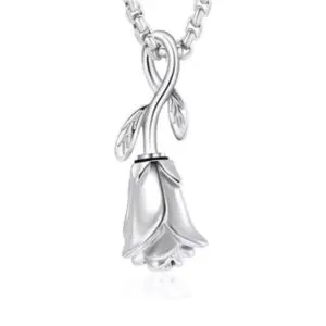 Rose memorial pendant silver