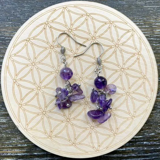 Amethyst Cluster Earrings