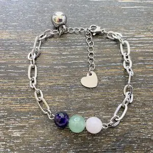 10mm ball charm bracelet with crystal