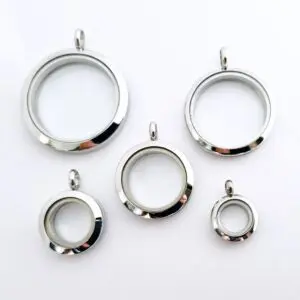 Floating glass memory lockets x 5 sizing options