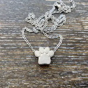 Sandblasted Paw print memorial keepsake