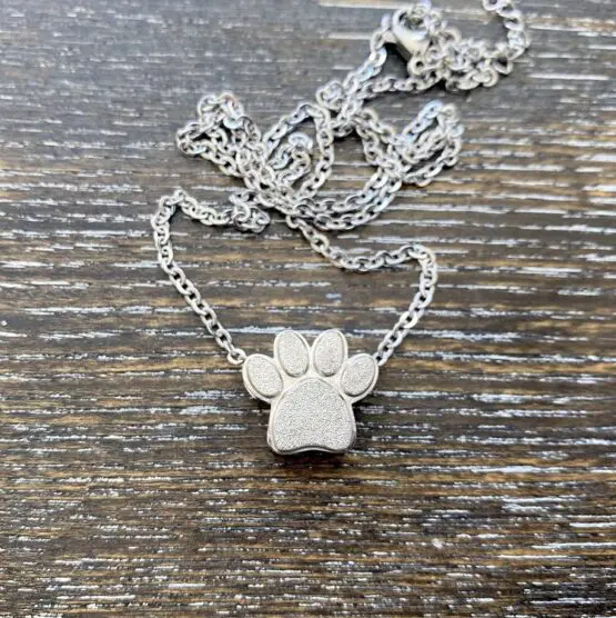 Sandblasted Paw print memorial keepsake
