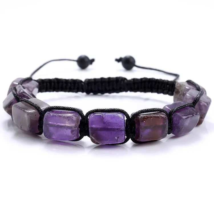 Chunky Amethyst bracelet on cord