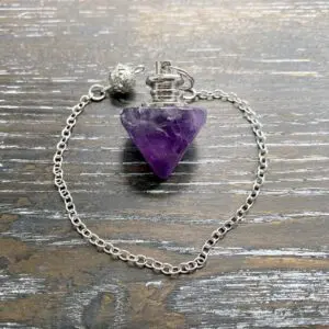 Amethyst wide cone pendulum