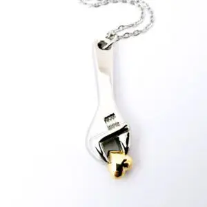 Wrench with heart Memorial Pendant