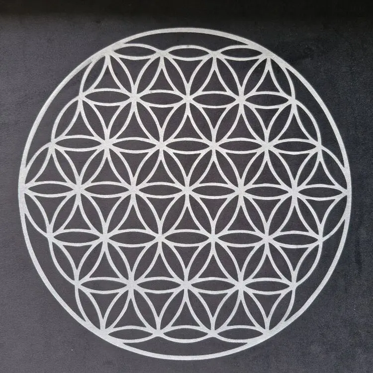 Flower of life grid on Black velvet