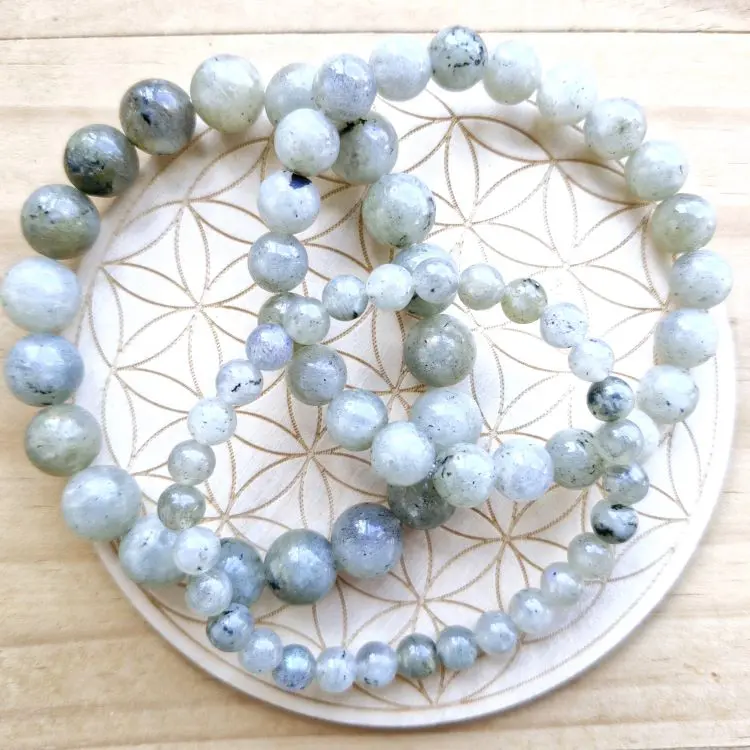 Labradorite bracelets - round beads 10mm 8mm & 6mm options