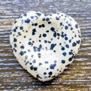 Dalmatian jasper heart worry stone