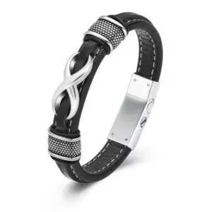 Infinity Leather Memorial Bracelet