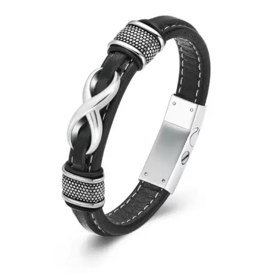 Infinity Leather Memorial Bracelet