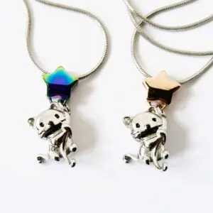 Cat on star Memorial pendants x 2