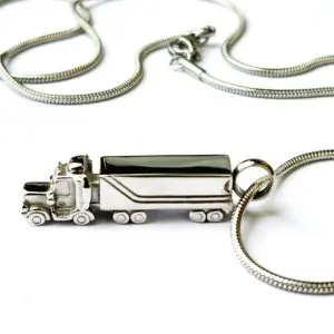 Semi truck memorial pendant