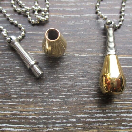 Gold Bottle Memorial Pendant