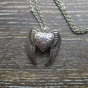 Heart with Wings & Gem Pendant