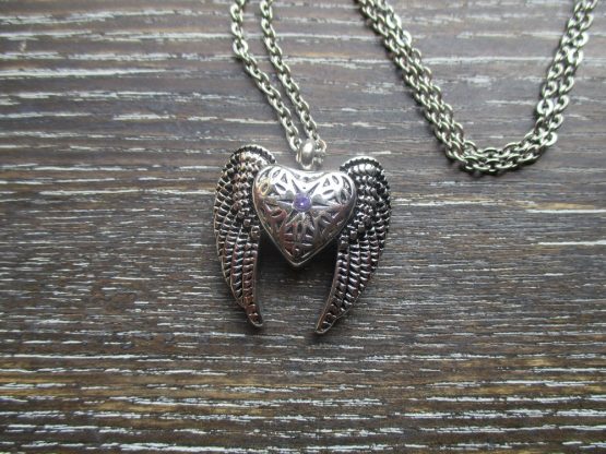 Heart with Wings & Gem Pendant