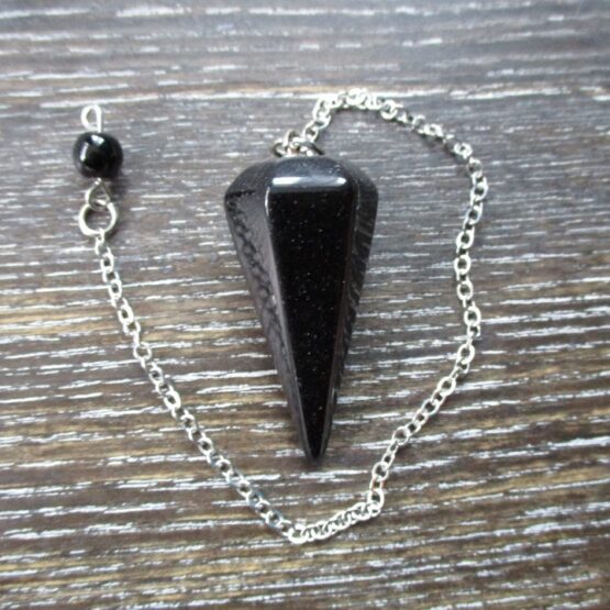 Black Agate Faceted Pendulum
