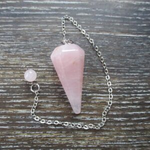 Rose Quartz Faceted Pendulum