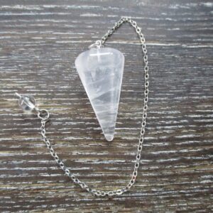 clear quartz faceted pendulum
