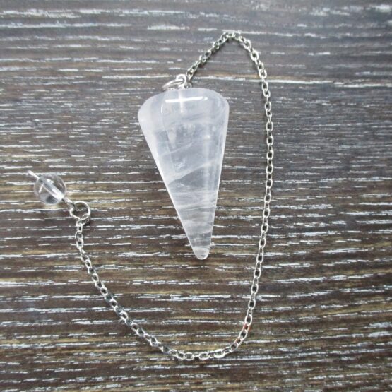 clear quartz faceted pendulum