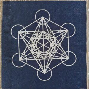 Metatron's Cube - Navy Velvet White Ink