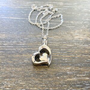 Double Heart memorial keepsake