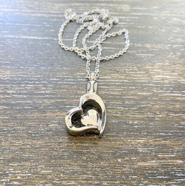 Double Heart memorial keepsake