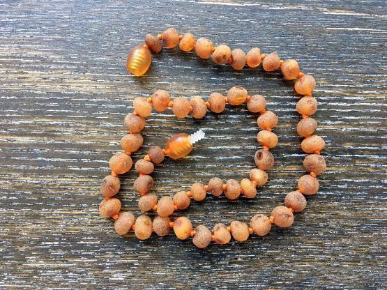 Raw Cognac Amber Necklace -32cm