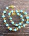 Light Turquoise & honey amber teething necklace