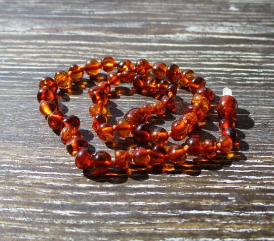cognac amber teething necklace 32cm