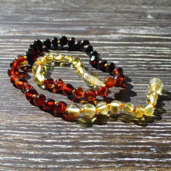 Rainbow Baltic Amber Teething Necklace 32cm